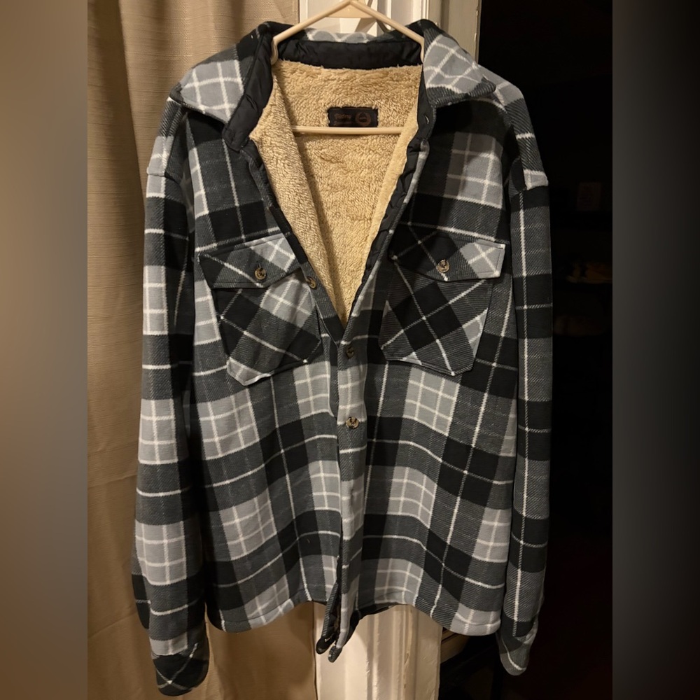 Plaid Sherpa-Lined Jacket sz xl